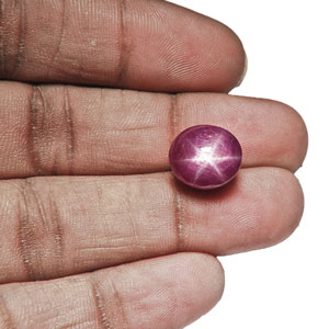 10.67-Carat Purplish Pinkish Red Indian Star Ruby - Click Image to Close