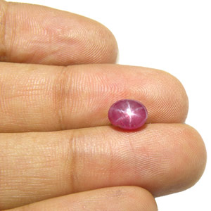 2.97-Carat High-Grade Pinkish Red Star Ruby from Burma - Click Image to Close