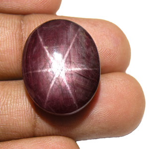 32.81-Carat Dark Purple 6-Ray Star Ruby from West Africa - Click Image to Close