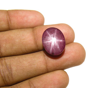 24.49-Carat Large Purplish Red Star Ruby from India (Unheated) - Click Image to Close