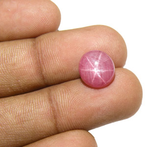 5.54-Carat Dark Pink Round 6-Ray Star Ruby from Burma - Click Image to Close