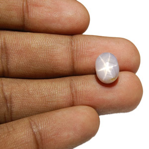 6.38-Carat AIGS-Certified Greyish White Sri Lankan Star Sapphire - Click Image to Close