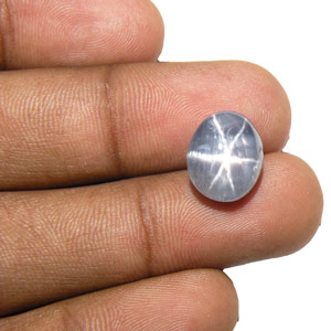 8.98-Carat Sky Blue Burmese Star Sapphire with Dancing Star - Click Image to Close