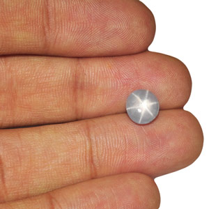 2.94-Carat Bluish Grey Round Star Sapphire from Sri Lanka - Click Image to Close