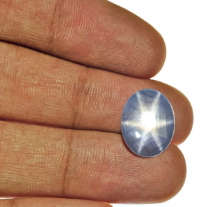 13.40-Carat Transparent Sky Blue Star Sapphire with Sharp Star - Click Image to Close