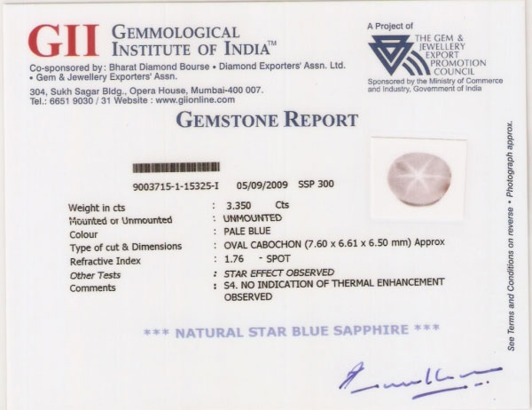 3.35-Carat Super Sharp 6-Ray White Star Sapphire - Click Image to Close