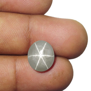 8.54-Carat Grey Star Sapphire from Sri Lanka (IGI-Certified) - Click Image to Close