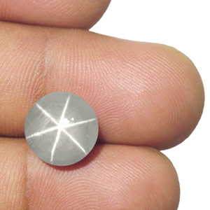 8.07-Carat 10mm Round Intense Grey Star Sapphire from Ceylon - Click Image to Close