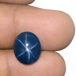 9.35-Carat Dark Blue Star Sapphire with Sharp 6-Ray Star (IGI) - Click Image to Close