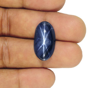 20.00-Carat Dark Blue Star Sapphire from Madagascar (Sharp Star) - Click Image to Close
