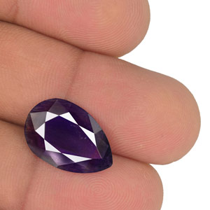 6.84-Carat Pear-Shaped Deep Bluish Purple Sapphire from Pakistan - Click Image to Close