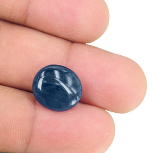12.08-Carat Oval Cabochon-Cut Deep Blue Sapphire from Burma - Click Image to Close