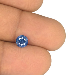 1.24-Carat 6mm Round VVS Cornflower Blue Burmese Sapphire (IGI) - Click Image to Close