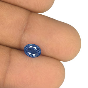 1.34-Carat Unheated Eye-Clean Deep Blue Burmese Sapphire (IGI) - Click Image to Close