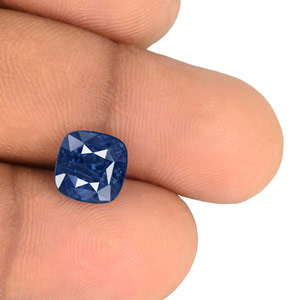 4.29-Carat Unheated Deep Blue Cushion-Cut Kashmir Sapphire (IGI) - Click Image to Close