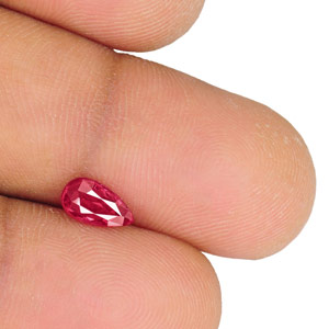 1.01-Carat Eye-Clean Pear-Shaped Intense Pinkish Red Ruby (IGI) - Click Image to Close