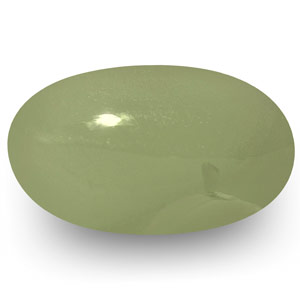 3.43-Carat Greenish Grey Chrysoberyl Cat's Eye from India (IGI) - Click Image to Close