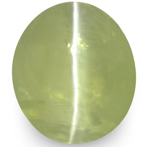 3.55-Carat Yellow Green Chrysoberyl Cat's Eye with Sharp Ray - Click Image to Close