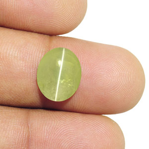 6.01-Carat Transparent Chrysoberyl Cat's Eye (Strong Chatoyance) - Click Image to Close