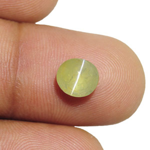 3.02-Carat Natural Chrysoberyl Cat's Eye with Strong Chatoyance - Click Image to Close