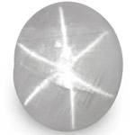 8.14-Carat Pale Bluish White 6-Ray Star Sapphire from Sri Lanka