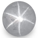 5.55-Carat 10mm Round Bluish Grey Star Sapphire from Ceylon