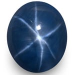 9.35-Carat Dark Blue Star Sapphire with Sharp 6-Ray Star (IGI)