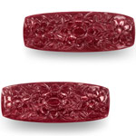 201.69-Carat Pair of Intricately Carved Unheated Longido Rubies 201.69-Carat Pair of Intricately Carved Unheated Longido Rubies