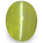 5.10-Carat Fluorescent Greenish Yellow Chrysoberyl Cat's Eye 5.10-Carat Fluorescent Greenish Yellow Chrysoberyl Cat's Eye