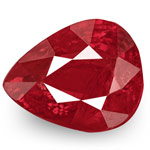 0.98-Carat Pear-Shaped Deep Pinkish Red Ruby from Mozambique