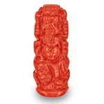 7.84-Carat Intense Orange Coral with Carving of Lord Ganesha