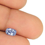 1.34-Carat Unheated Velvety Violetish Blue Sapphire from Kashmir