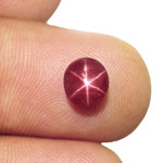 2.18-Carat Unheated Pinkish Red Star Ruby from Longido, Tanzania