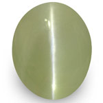 3.43-Carat Greenish Grey Chrysoberyl Cat's Eye from India (IGI)