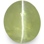 3.55-Carat Yellow Green Chrysoberyl Cat's Eye with Sharp Ray