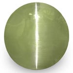 3.23-Carat Greyish Green Chrysoberyl Cat's Eye with Sharp Ray