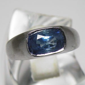 Rings For Men: Unheated Blue Sapphire Rings For Men From India